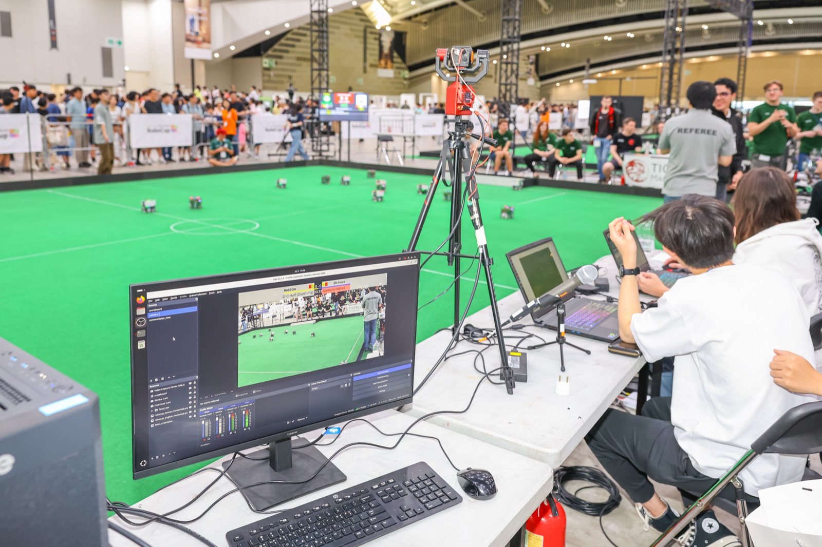 The Small Size League itself — the Major-league target (RoboCin vs ER-Force, RoboCup 2026).